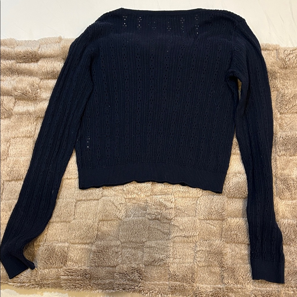 Brandy Melville Navy Button-Up Cardigan - Picture 3 of 3